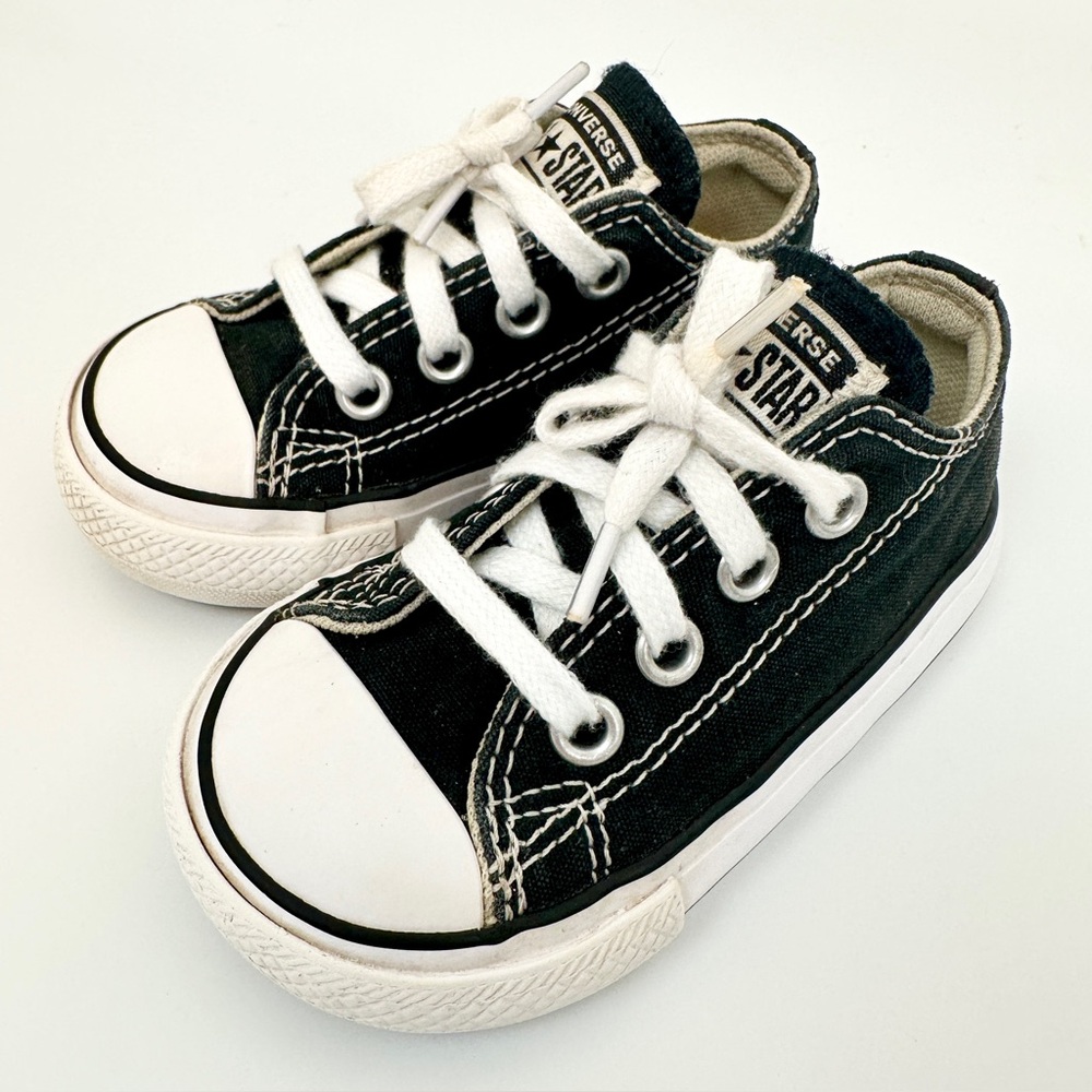 Converse Chuck Taylor All Star Canvas Baby Low Top Shoe Size 4C Black